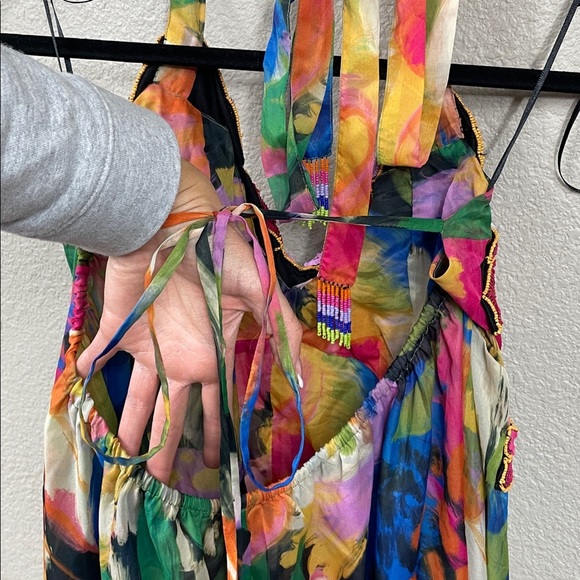 New Show Me Your Mumu Valentina Maxi Dress Midnight in Rio Parrot Sz XXL - Picture 7 of 14